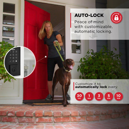 Kwikset SmartCode 270 Keyless Entry Deadbolt — Matte Black, Auto-Lock & Custom User Codes