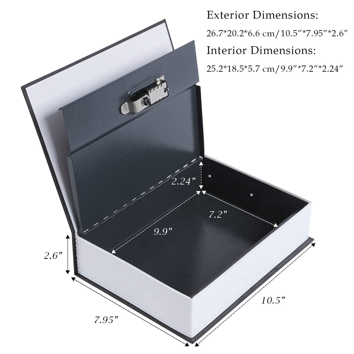 KYODOLED 10.5 Inch Diversion Book Safe with 3-Digit Lock