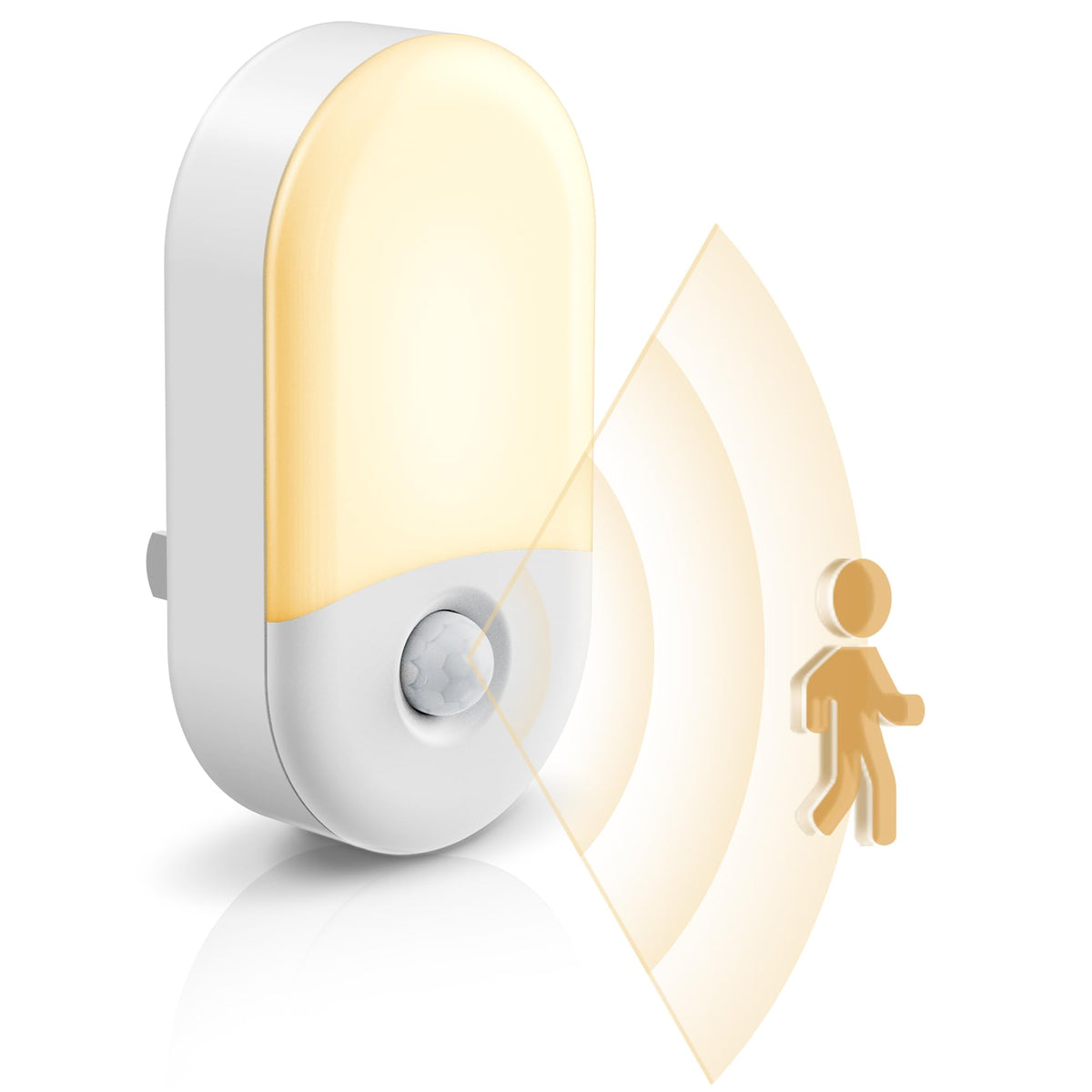 L LOHAS LED Motion Sensor Night Light 2-Pack – 3000K Warm White, Adjustable Brightness