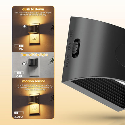 L LOHAS LED Motion Sensor Night Light – 4 Pack, Dusk-to-Dawn & Auto Motion, 3000K Soft White