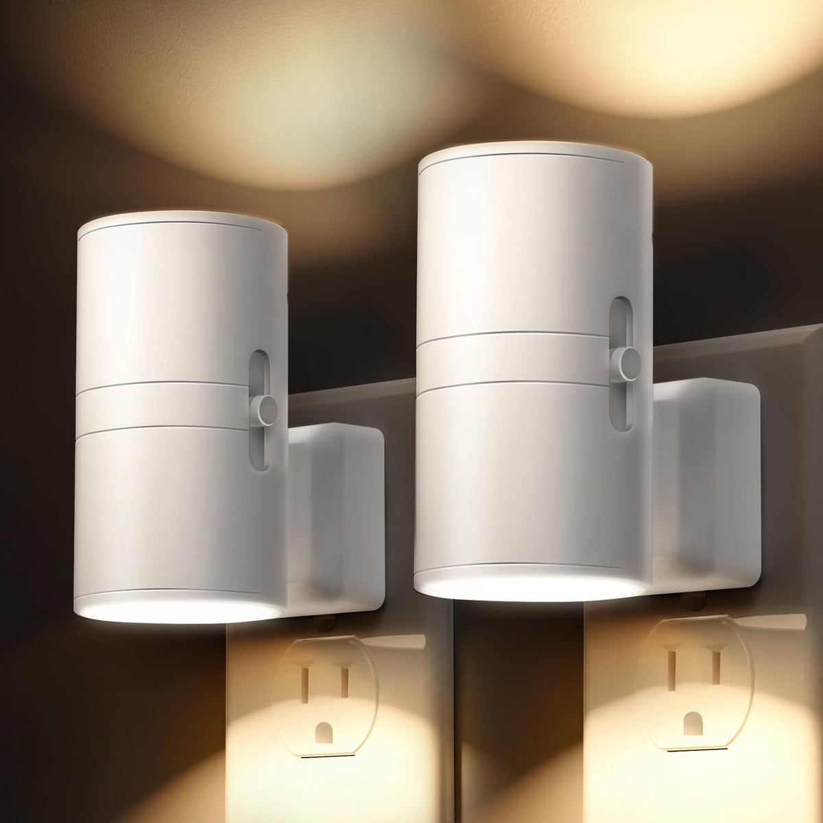 L LOHAS LED Night Light Plug-In – Dimmable 0-100LM, 3000K Soft White, Dusk-to-Dawn, 2 Pack