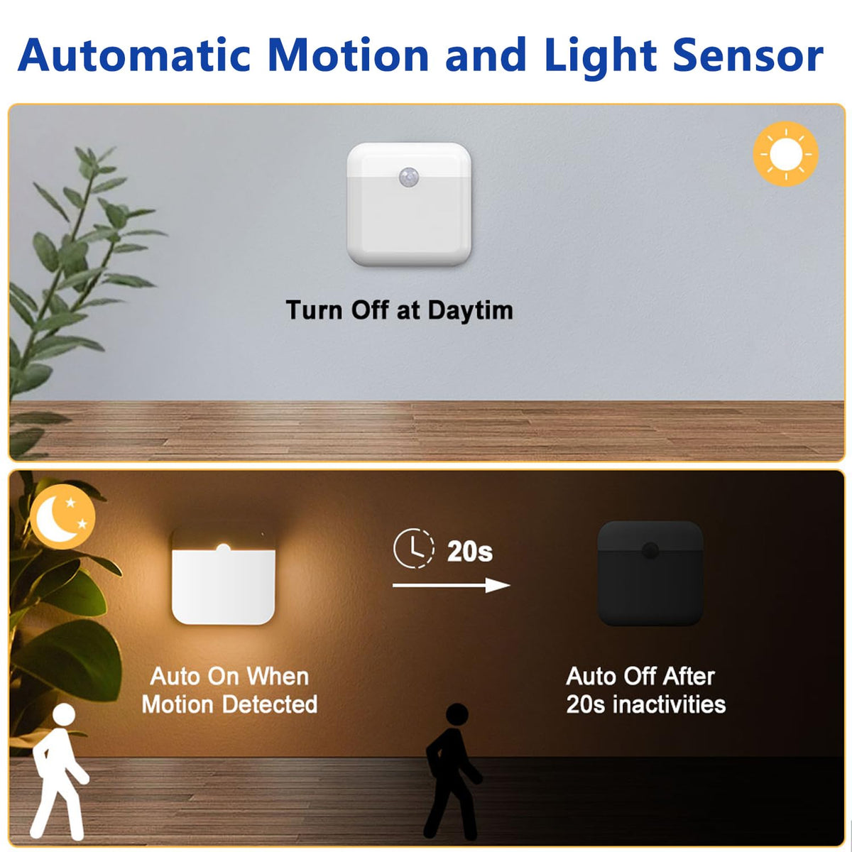 LAIDOLAILA 2 Pcs Magnetic Night Light – Cruise Ship Approved, USB-C Rechargeable