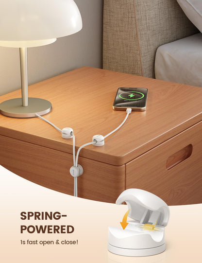 Lamicall 12-Pack Rotatable Cord Organizer – 360° Cable Clips for Desk & Nightstand