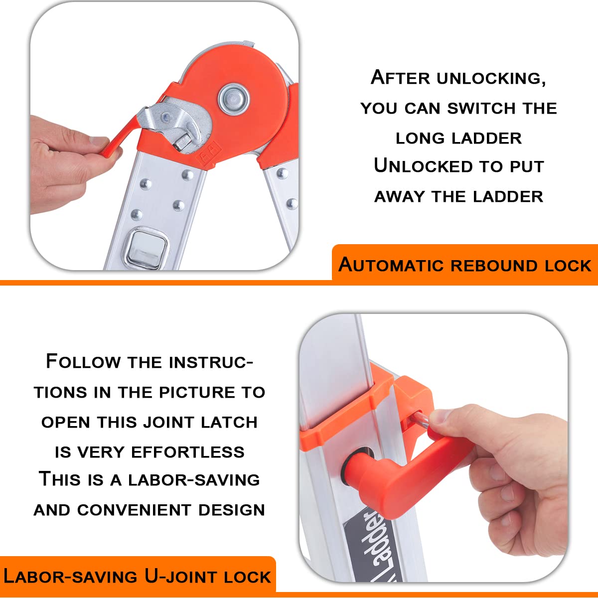 LANBITOU Ladder: 14 ft Anti-Slip A-Frame Multi-Position Folding Ladder