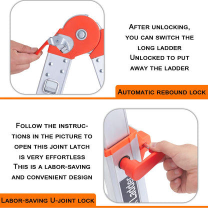 LANBITOU Ladder: 14 ft Anti-Slip A-Frame Multi-Position Folding Ladder