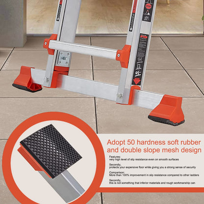 LANBITOU Ladder: 14 ft Anti-Slip A-Frame Multi-Position Folding Ladder