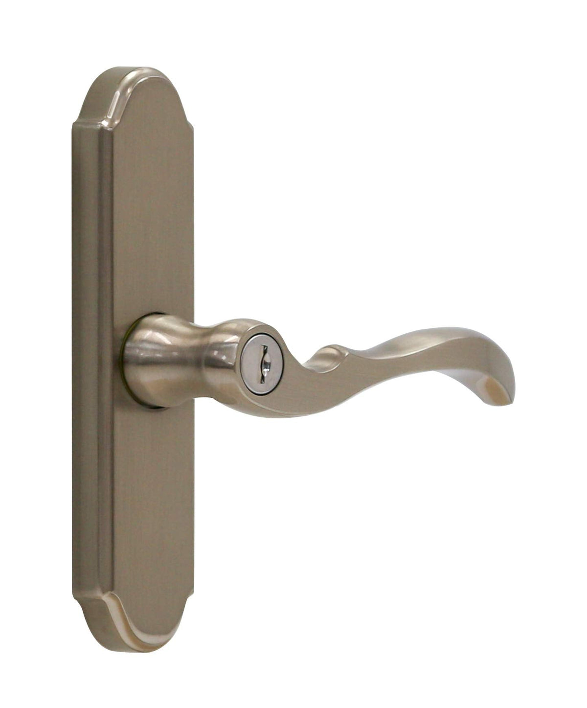Larson M2 Mortise Brushed Nickel Storm Door Handle Set with Keyed Deadbolt | Replacement