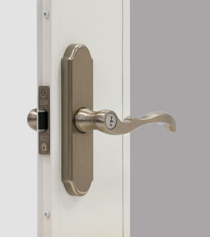 Larson M2 Mortise Brushed Nickel Storm Door Handle Set with Keyed Deadbolt | Replacement
