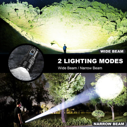 LBE 99,000 Lumen LED Flashlights 2-Pack | Rechargeable, 5 Modes, 18H Runtime, IPX7 Waterproof