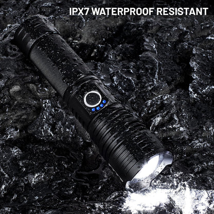 LBE 99,000 Lumen LED Flashlights 2-Pack | Rechargeable, 5 Modes, 18H Runtime, IPX7 Waterproof