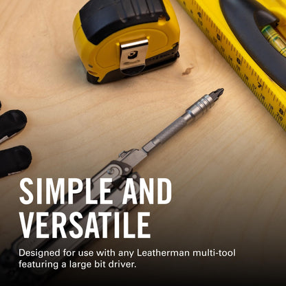 LEATHERMAN Bit Driver Extender Add-on – Extra Reach for Multi-Tools (Silver)