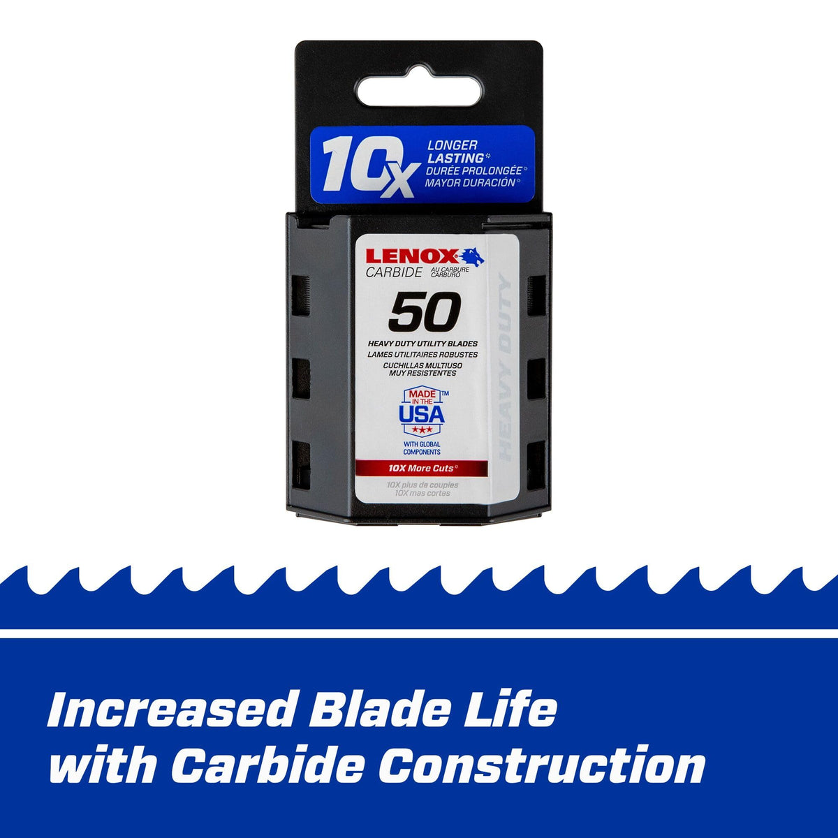 Lenox LXHT11800L Carbide Utility Replacement Blades – 50 Pack