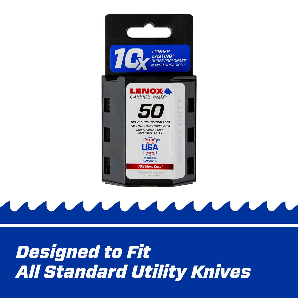 Lenox LXHT11800L Carbide Utility Replacement Blades – 50 Pack