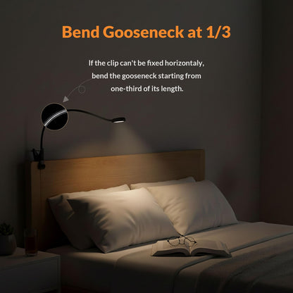 LEPOWER Clip-On Light - Adjustable Reading Lamp with Gooseneck and Adapter Included | Color Changeable