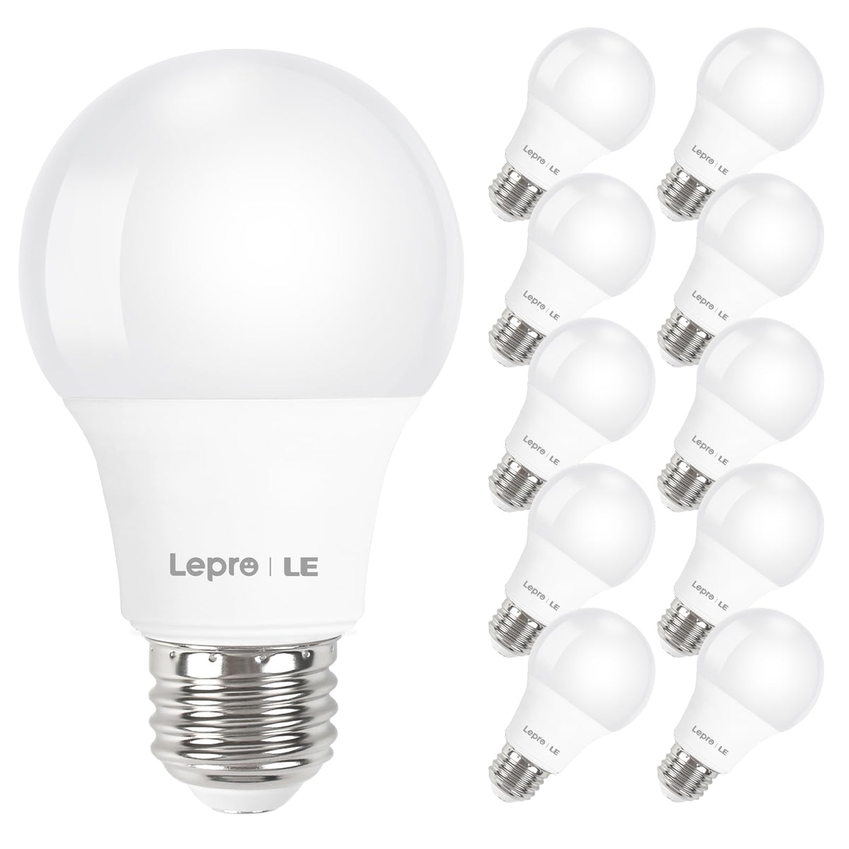 Lepro LED Light Bulbs – 9W, 60W Equivalent, Daylight 5000K, E26, 10-Count Pack
