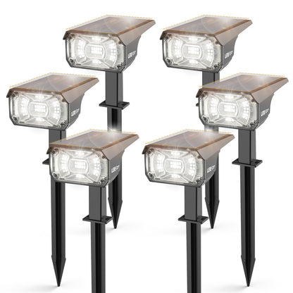 LEREKAM Solar Lights Outdoor – 40 LEDs, 3 Modes, USB & Solar Powered (6 Pack)