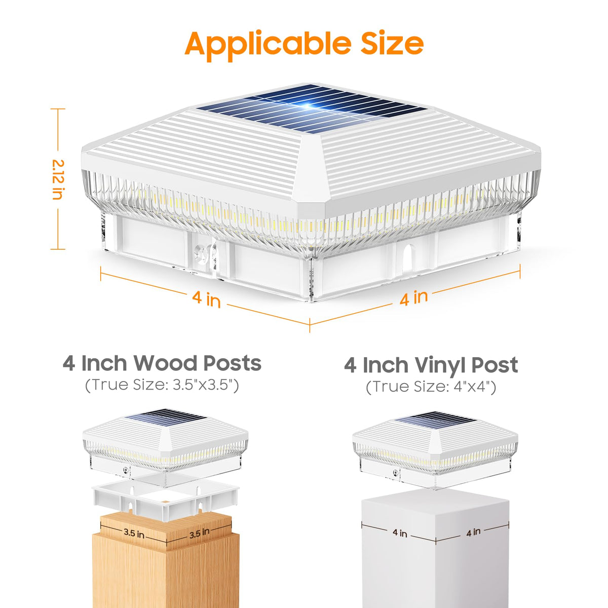 LETMY 12 Pack Solar Post Cap Lights for 4x4 Posts – 40 LEDs, 3 Modes