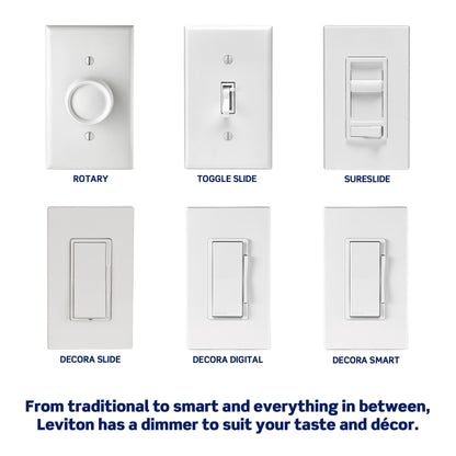 Leviton Decora Slide LED Advanced Dimmer Switch DSL01-LW – 150W, White