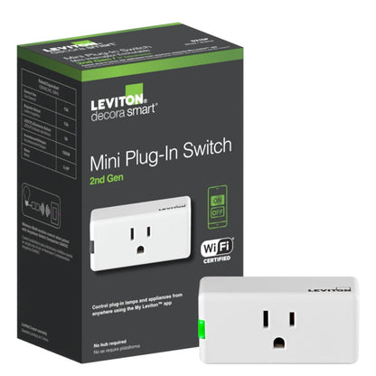 Leviton Decora Smart Plug 2nd Gen – Matter Ready, Alexa, Google Assistant & Siri