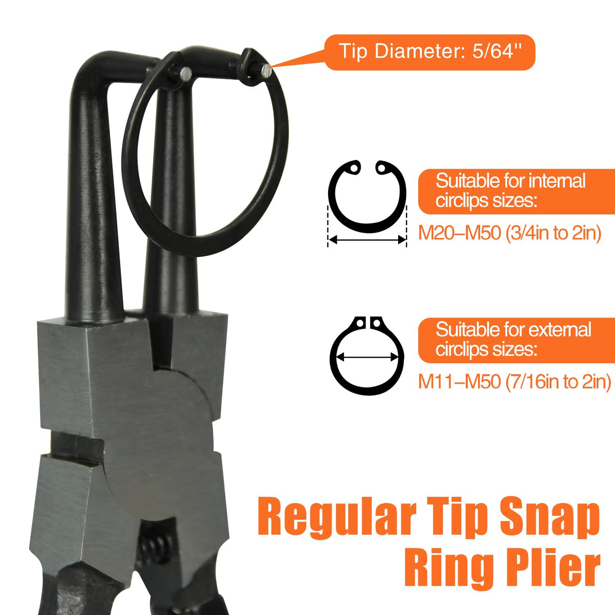 LFSEMINI 4-Piece 7-inch Snap Ring Pliers with Storage Pouch