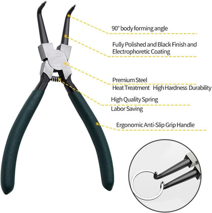 LFSEMINI 4-Piece 7-inch Snap Ring Pliers with Storage Pouch