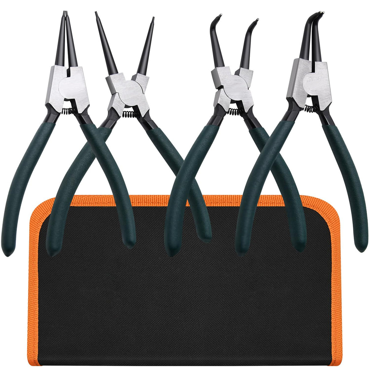 LFSEMINI 4-Piece 7-inch Snap Ring Pliers with Storage Pouch