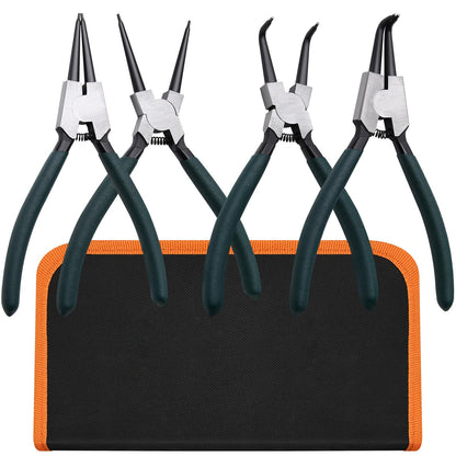 LFSEMINI 4-Piece 7-inch Snap Ring Pliers with Storage Pouch