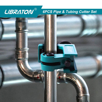 LIBRATON Pex Cutter 1-1/4 Inch Pipe Cutter with PTFE Tape Set | Versatile Plastic Tubing Tool