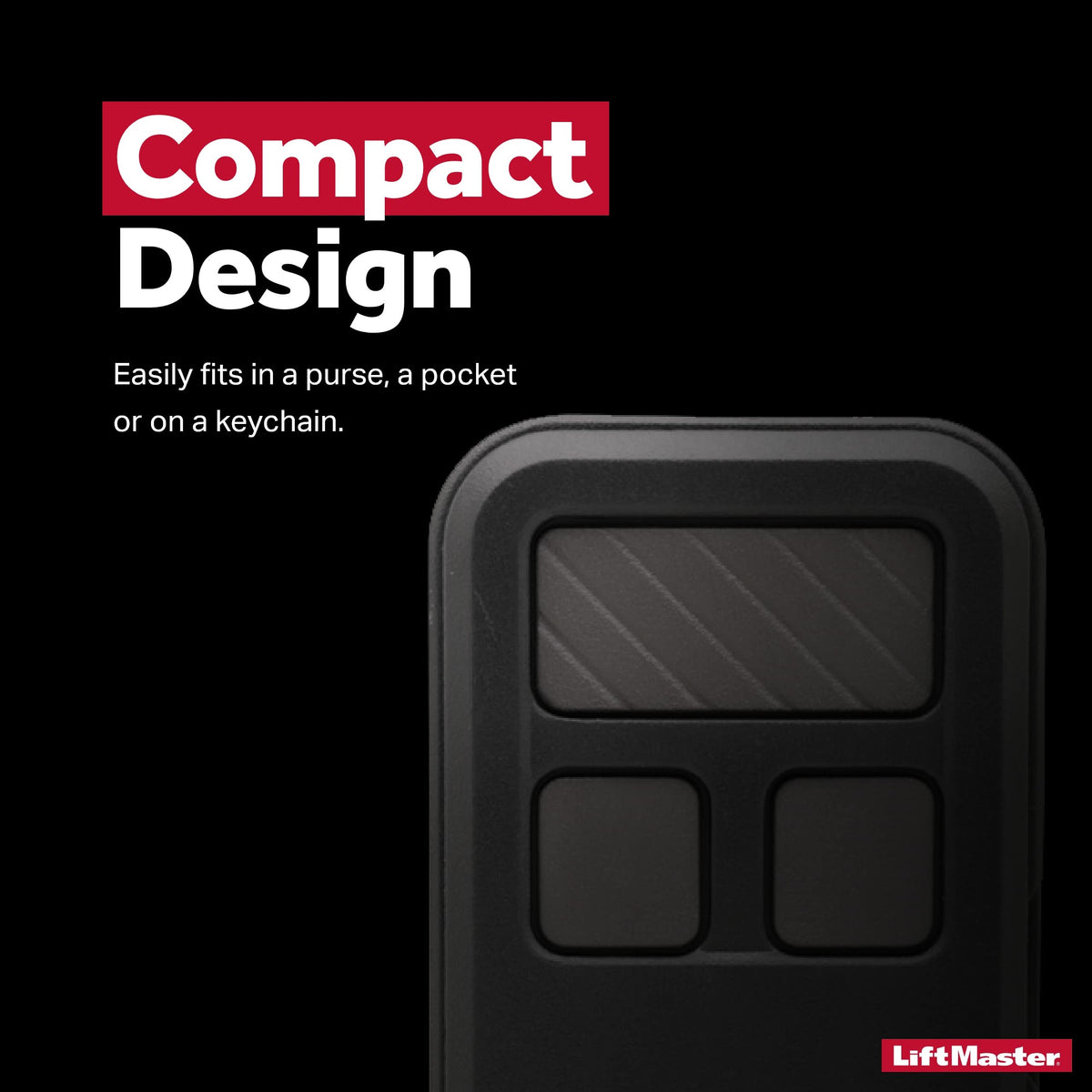 LiftMaster 890MAX Security+ 3-Button Mini Remote – Garage Door & Gate Control