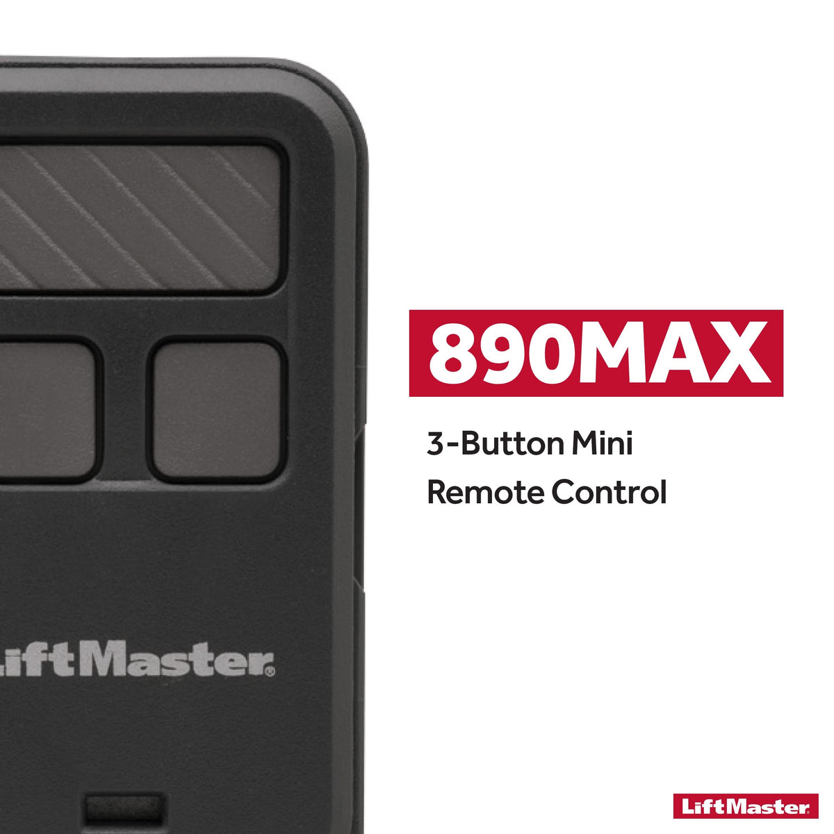 LiftMaster 890MAX Security+ 3-Button Mini Remote – Garage Door & Gate Control