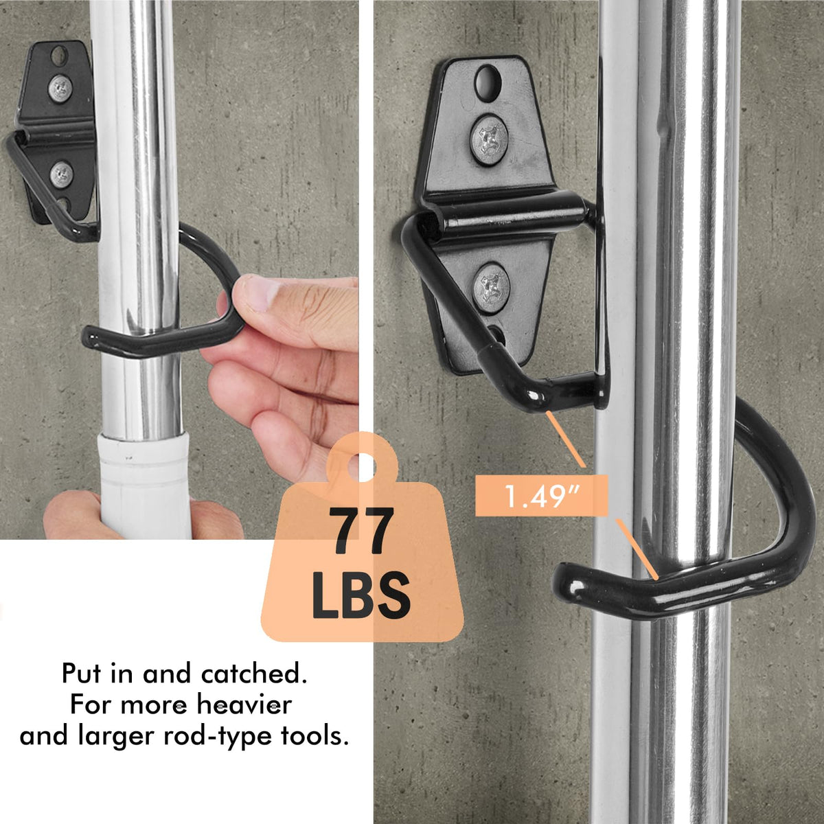 LIGHT DUST Broom Holder Wall Mount – 12 Pack Heavy-Duty Tool Hangers