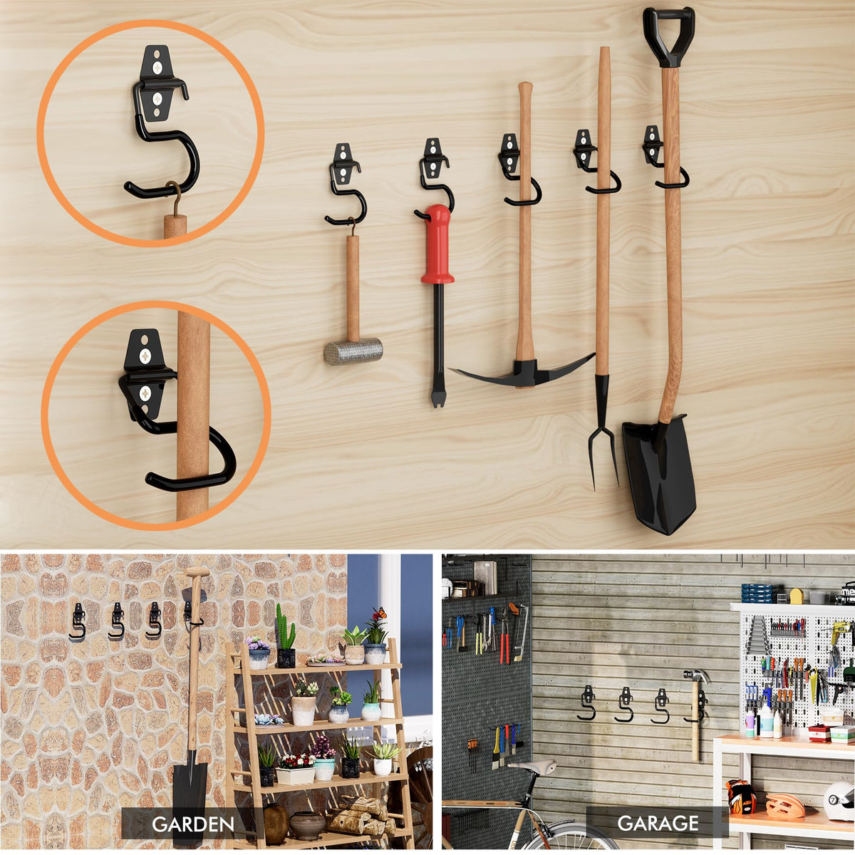LIGHT DUST Broom Holder Wall Mount – 12 Pack Heavy-Duty Tool Hangers