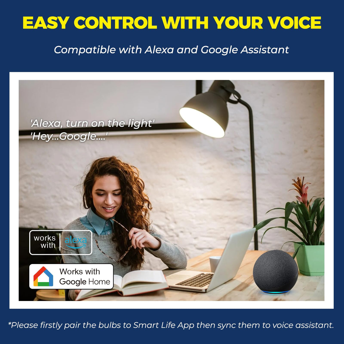 Lightinginside Smart Light Bulbs 100W Equivalent – 1350LM, RGBW Color Changing, No Hub, 4-Pack