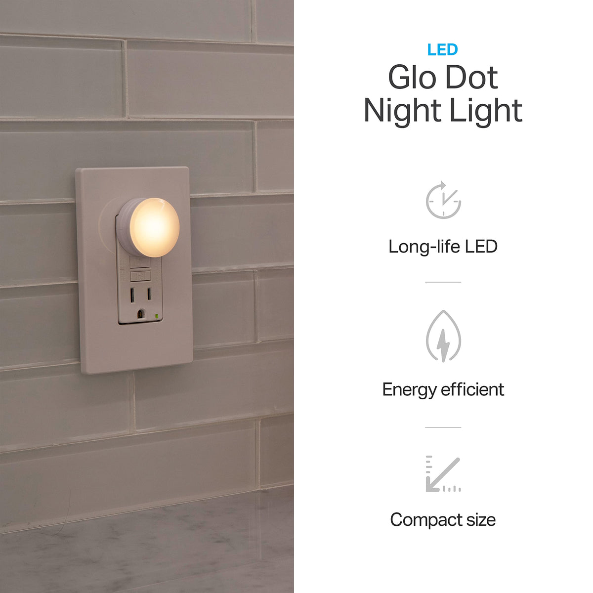 Lights by Night LED GLO Dot Night Lights – 10-Pack, Dusk-to-Dawn Sensor