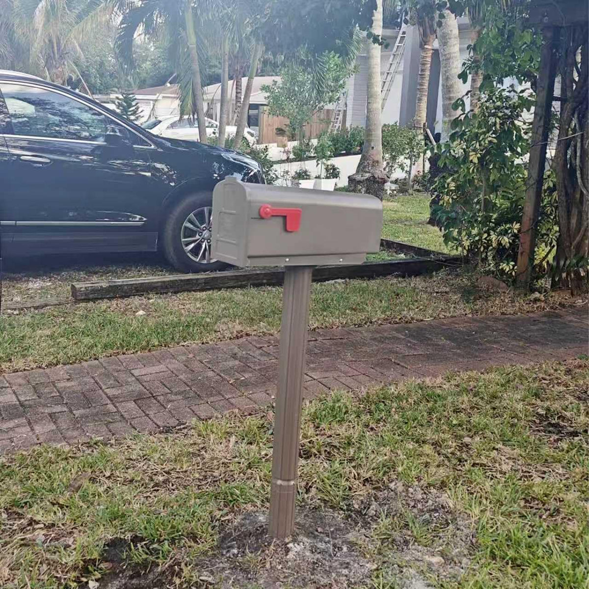 Linone Mailbox Mounting Plate — Heavy-Duty Post Mount Bracket (Black)