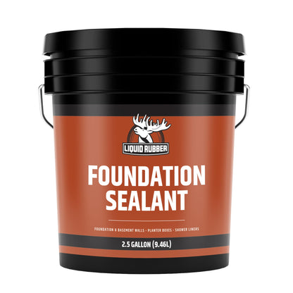 Liquid Rubber Basement & Foundation Repair Sealant — Waterproof Concrete Sealer & Crack Filler (2.5 Gal, Black)