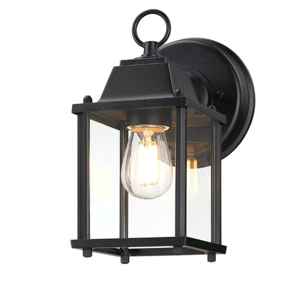 LIT-PaTH Outdoor Wall Lantern – Black, E26, IP65, ETL, 1-Pack