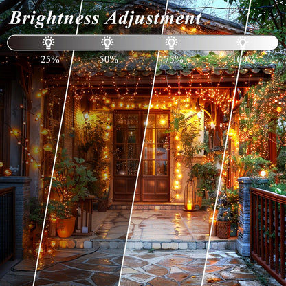LitHome Color Changing Christmas String Lights – 200 LEDs, 66ft, Remote, Connectable, 35 Colors (Red White Blue)