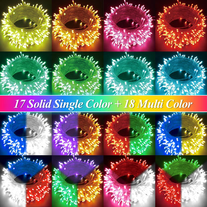 LitHome Color Changing Christmas String Lights – 200 LEDs, 66ft, Remote, Connectable, 35 Colors (Red White Blue)