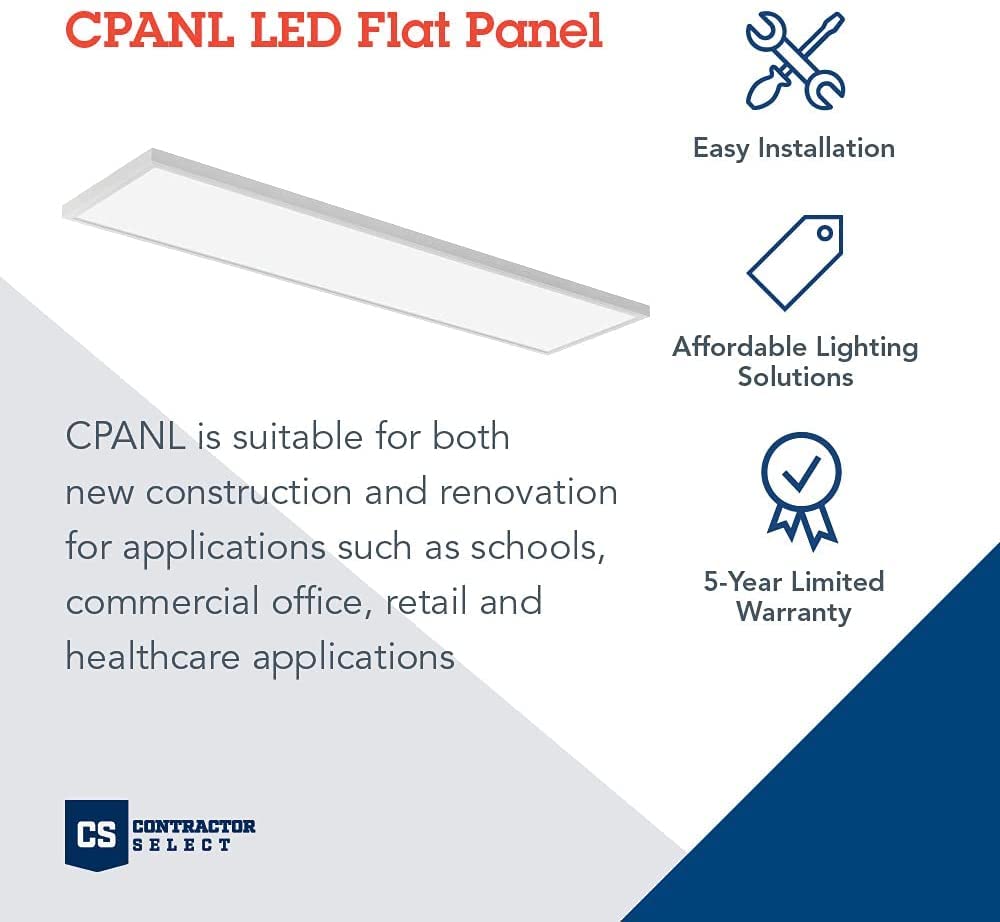 Lithonia CPANL 1x4 LED Flat Panel Light – 3500K/4000K/5000K, Dimmable, Damp Location