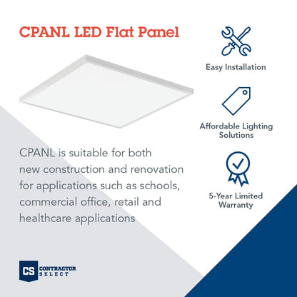 Lithonia Lighting CPANL 2x2 LED Flat Panel Light | 3300 Lumens, Switchable CCT (3500K/4000K/5000K)