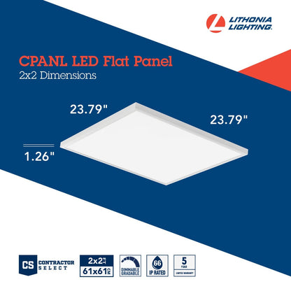 Lithonia Lighting CPANL 2x2 LED Flat Panel Light | 3300 Lumens, Switchable CCT (3500K/4000K/5000K)