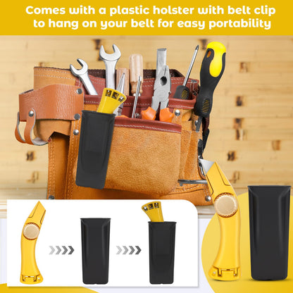 lizenoz 2-Pack Heavy Duty Roofing Knife – Fixed Blade with High-Vis Finish, Holster & Thumb Wheel