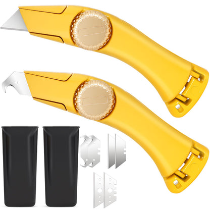 lizenoz 2-Pack Heavy Duty Roofing Knife – Fixed Blade with High-Vis Finish, Holster & Thumb Wheel