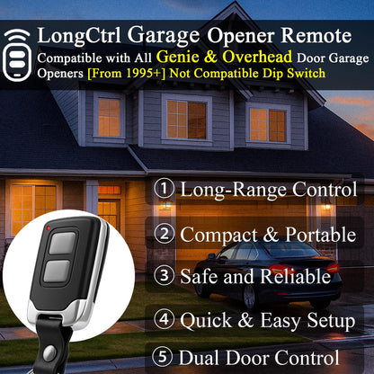 LongCtrl 2-Pack Genie Intellicode Remote G3T-R/G3T-BX/G3T-A — 1995 Genies Compatible