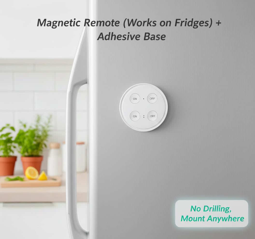 LoraTap Mini Remote Control Outlet Plug — 656ft Range, 2 Outlets, No Wiring