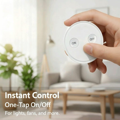 LoraTap Mini Remote Outlet Plug Adapter — 656ft Range, 10A/1100W, No Hub Required