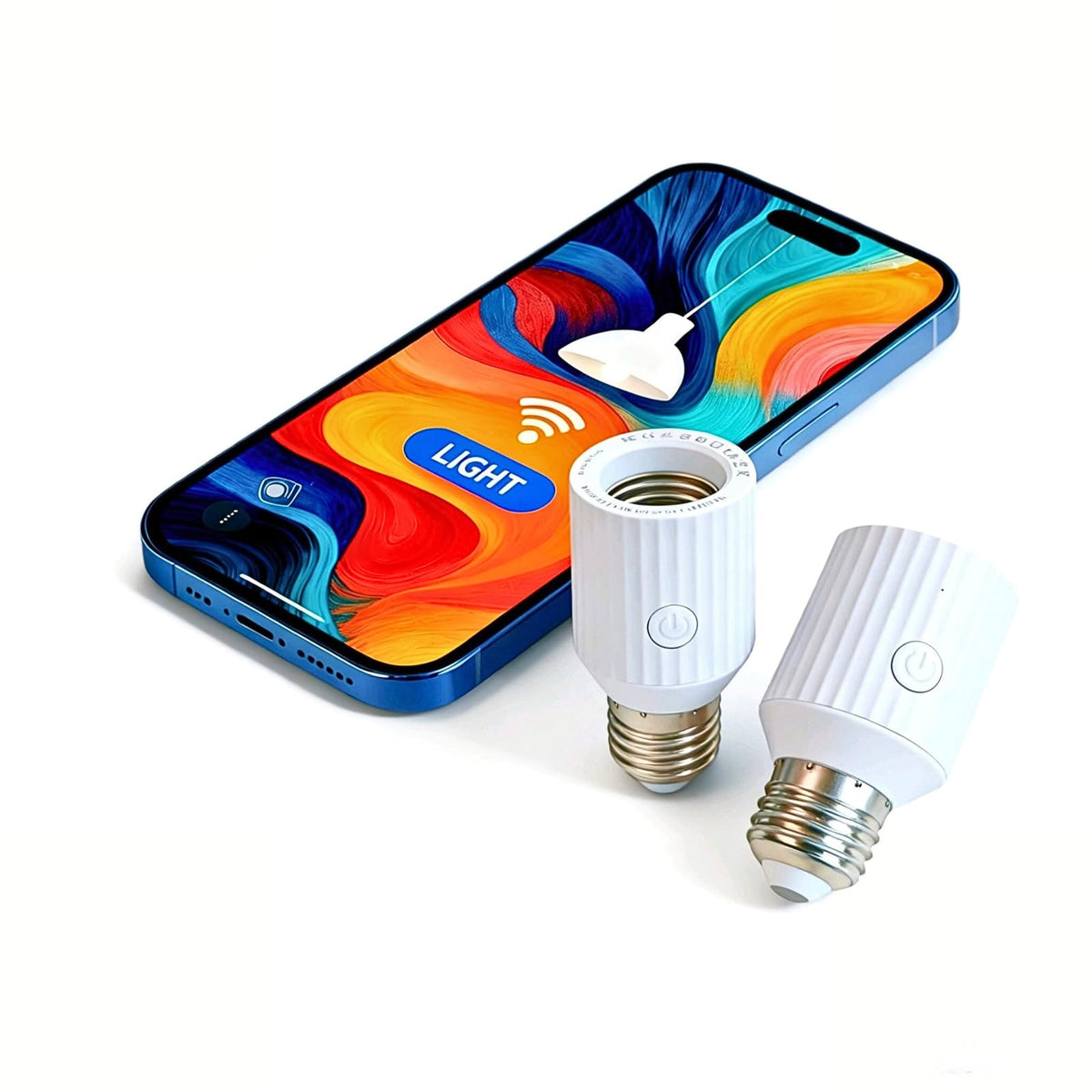 LoraTap Smart Wi-Fi Light Socket Adapter (2 Pack) – Alexa/Google, App Control, Timers, 60W, E26/E27