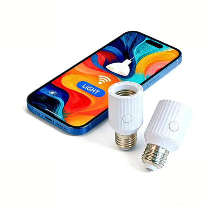LoraTap Smart Wi-Fi Light Socket Adapter (2 Pack) – Alexa/Google, App Control, Timers, 60W, E26/E27