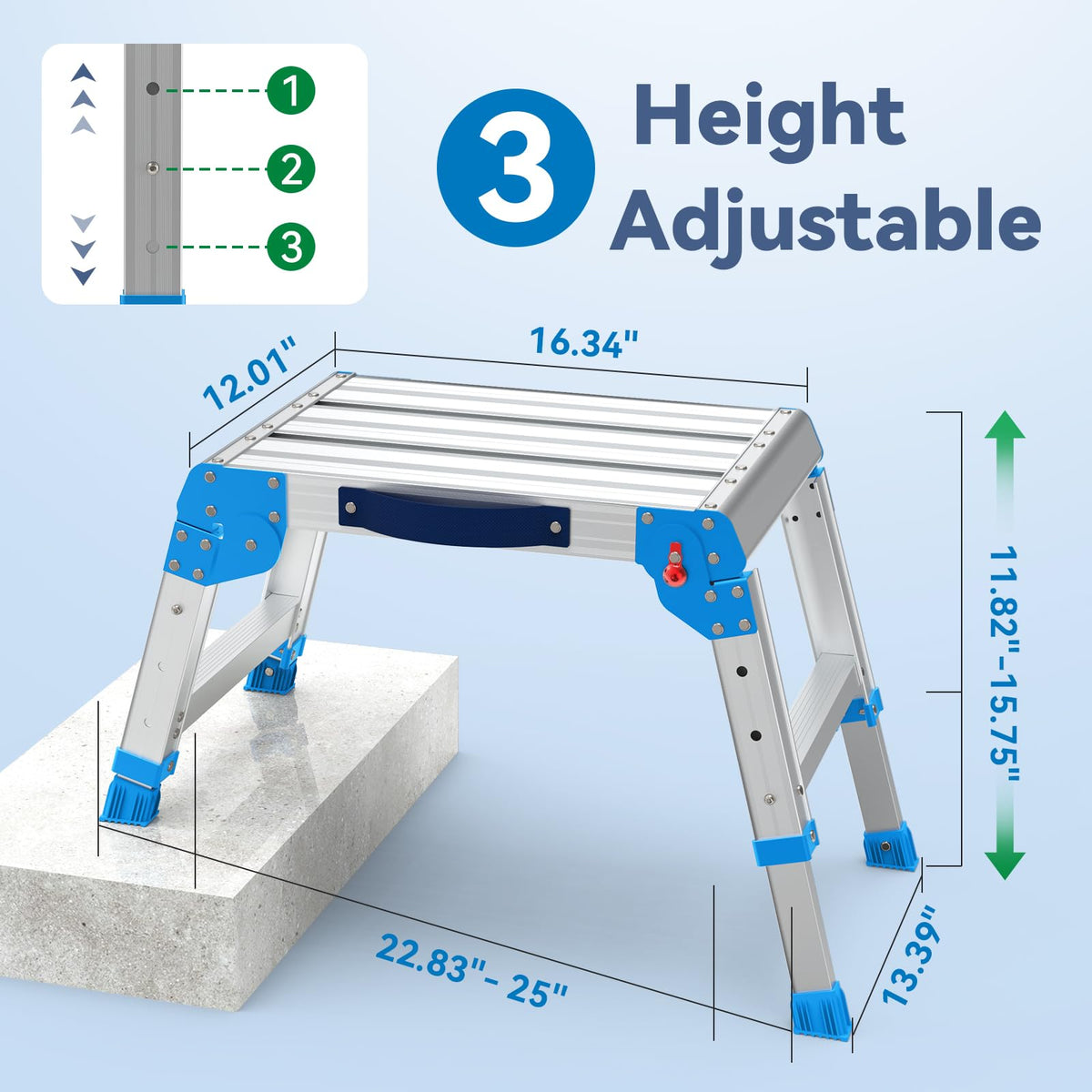 Loyoda Work Platform 600 Lbs | Foldable 3-Height Step Stool